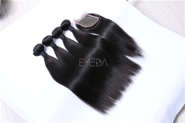 Malaysian virgin hair bundles with closure  ZJ0052